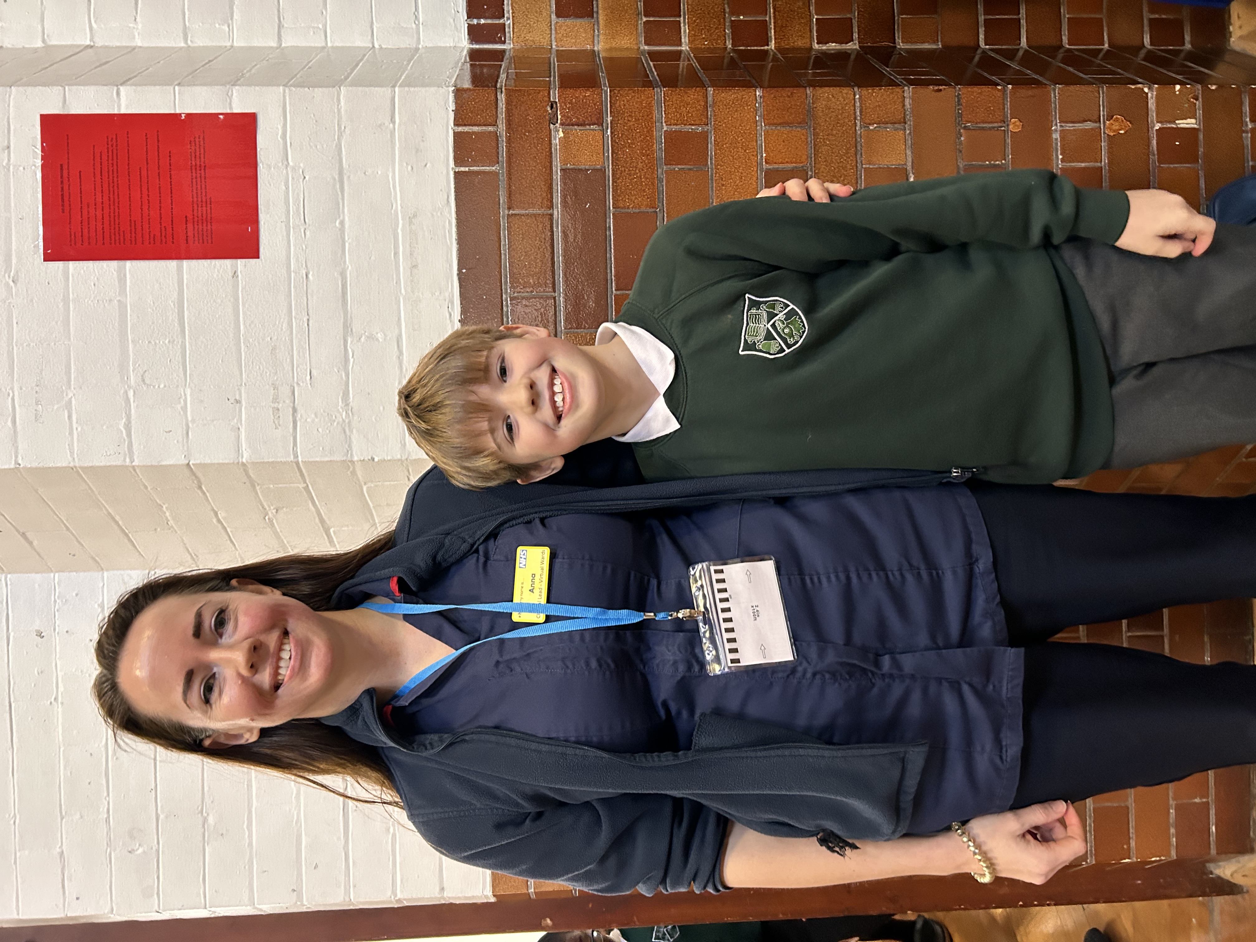 Image of W.M and mum who visited year 4 for Jobs January